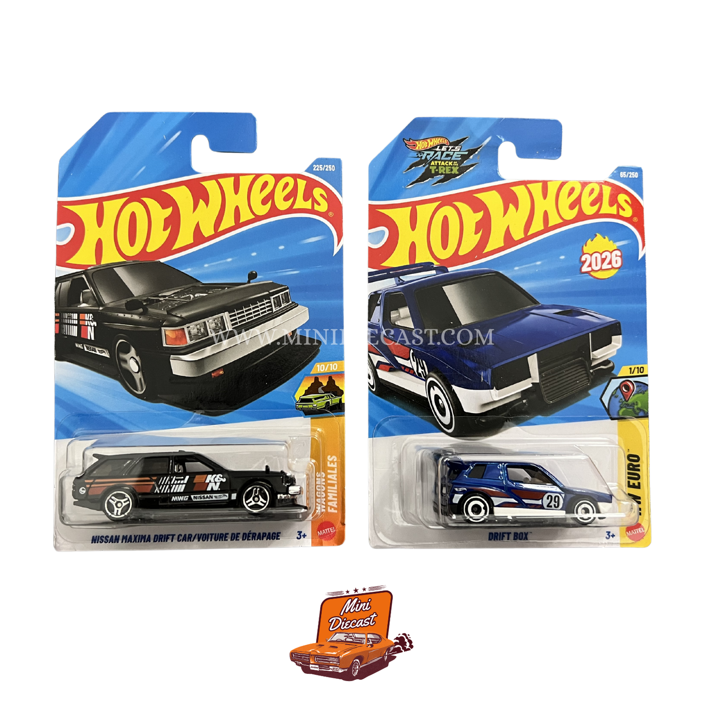 Hot Wheels Mainline (Set of 2) – Nissan Maxima Drift Car / Drift Box