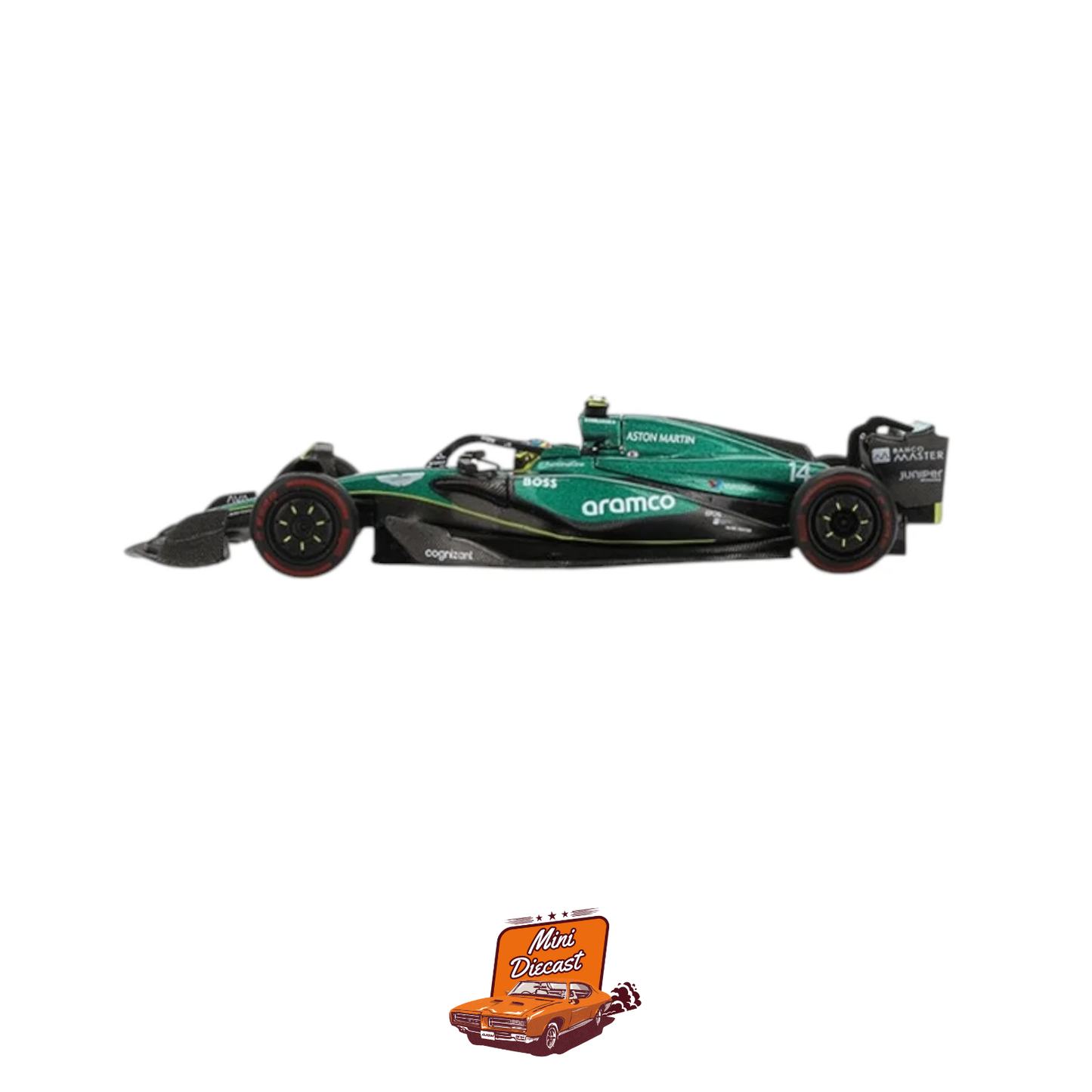 Mini GT #999 Aston Martin AMR24 #14 Fernando Alonso F1 2024 Bahrain GP (Blister Pack)