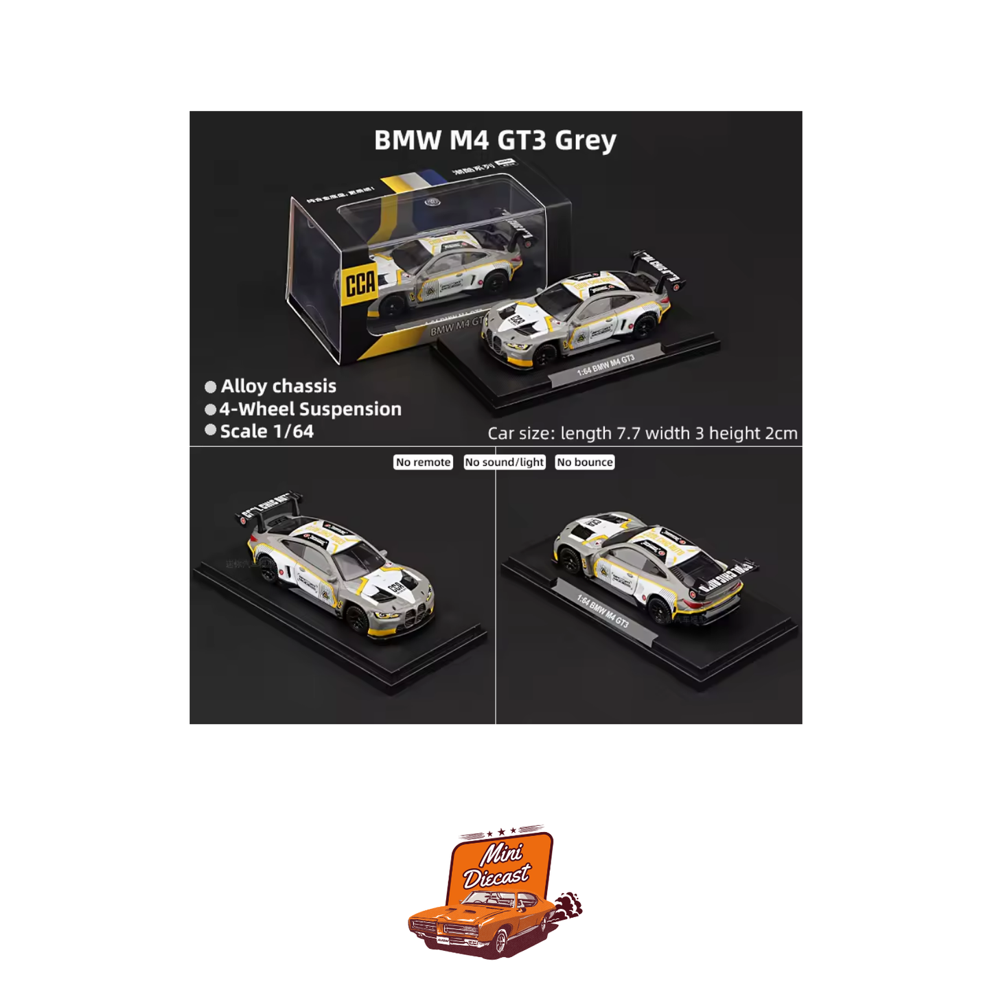 CCA BMW M4 GT3 Grey Livery (With Acrylic Case)
