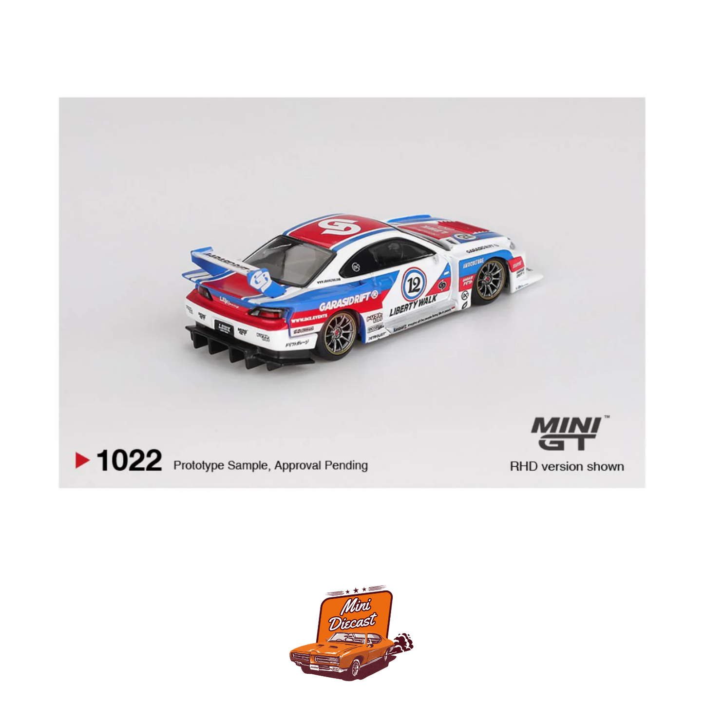 Mini GT Blister #1022 Nissan LB-Super Silhouette S15 Silvia Garasidrift x LBWK 2025