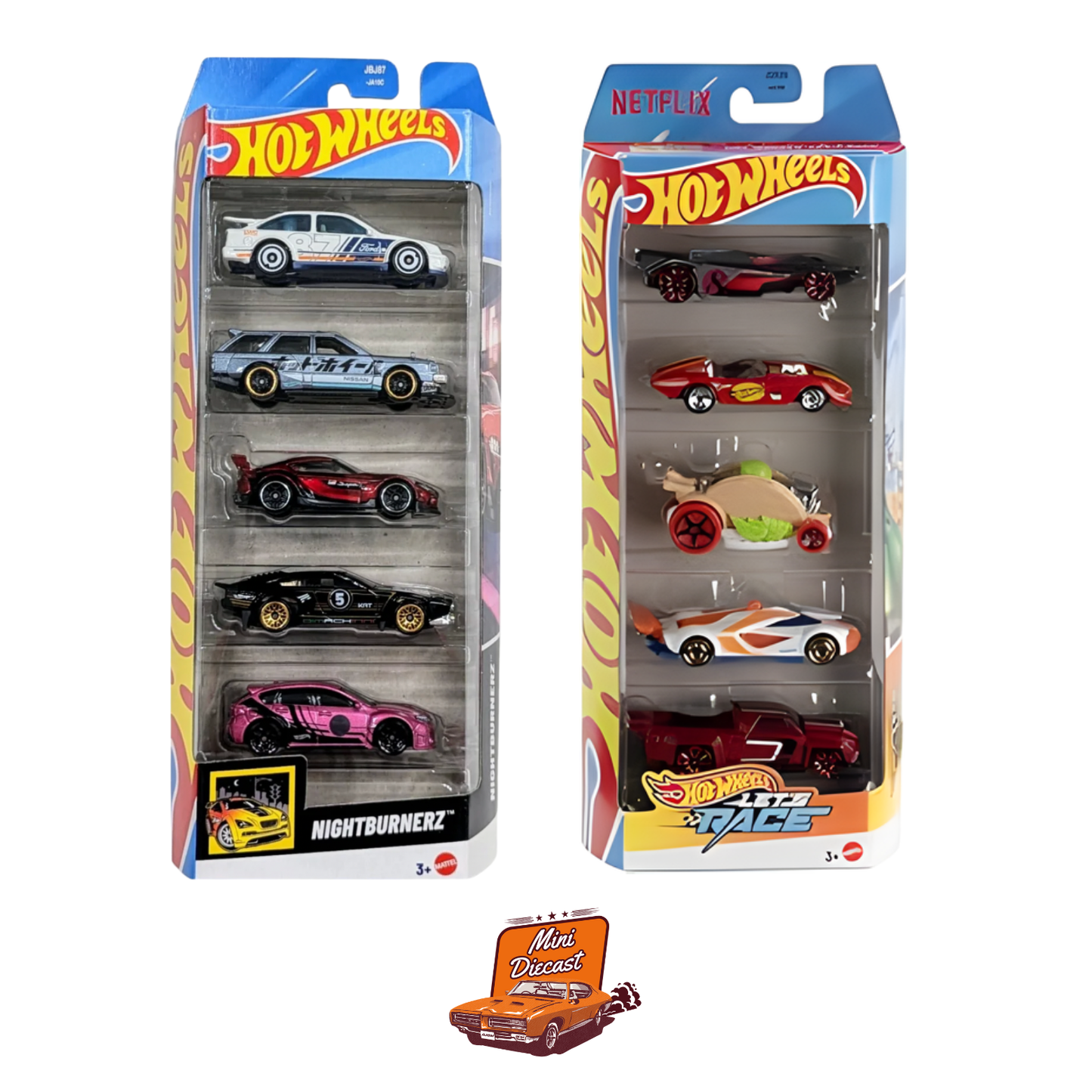 Hot Wheels 5-Pack (2x) – Nightburnerz / Let’s Race Netflix