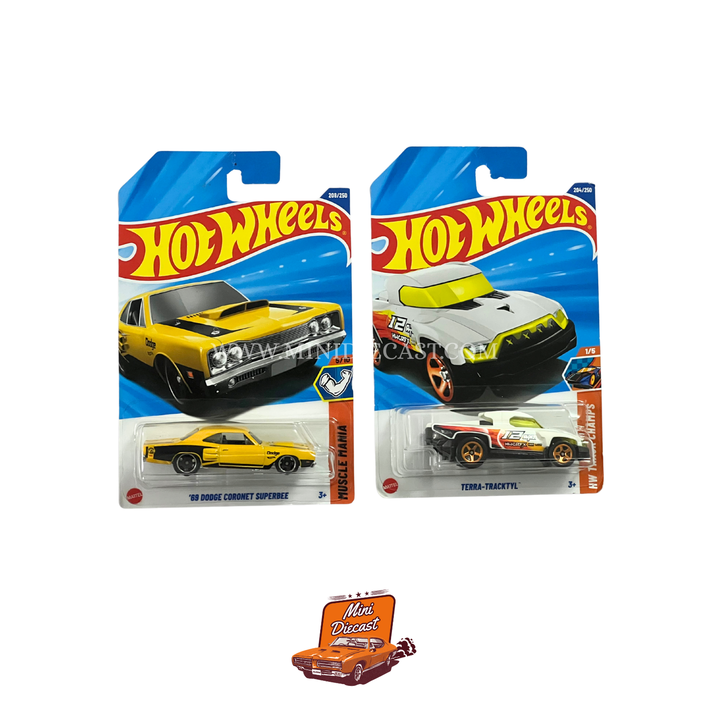 Hot Wheels Mainline (Set of 2) – ’69 Dodge Coronet Super Bee / Terra-Tracktyl