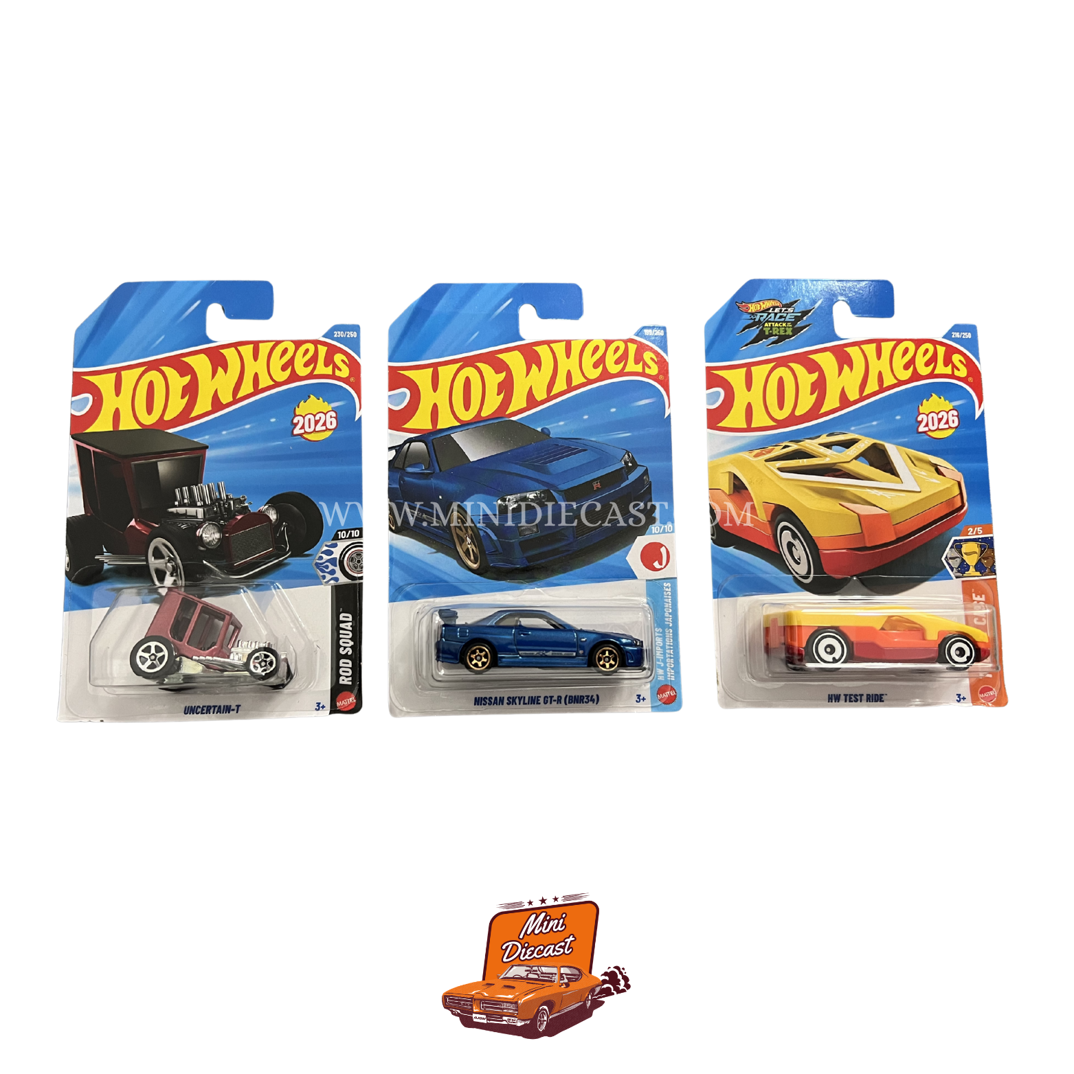 Hot Wheels Nissan Skyline GT-R 3台セット Hot Wheels Mainline (Set of 3) – Uncertain-T / Nissan Skyline GT-R