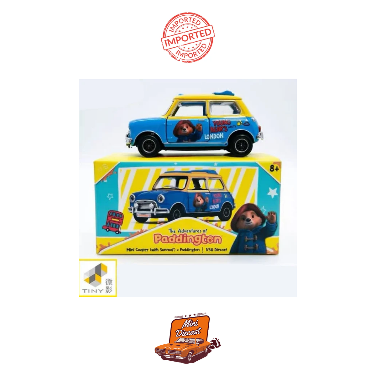 Tiny City Mini Cooper (With Sunroof) x Paddington Bear ATC65982