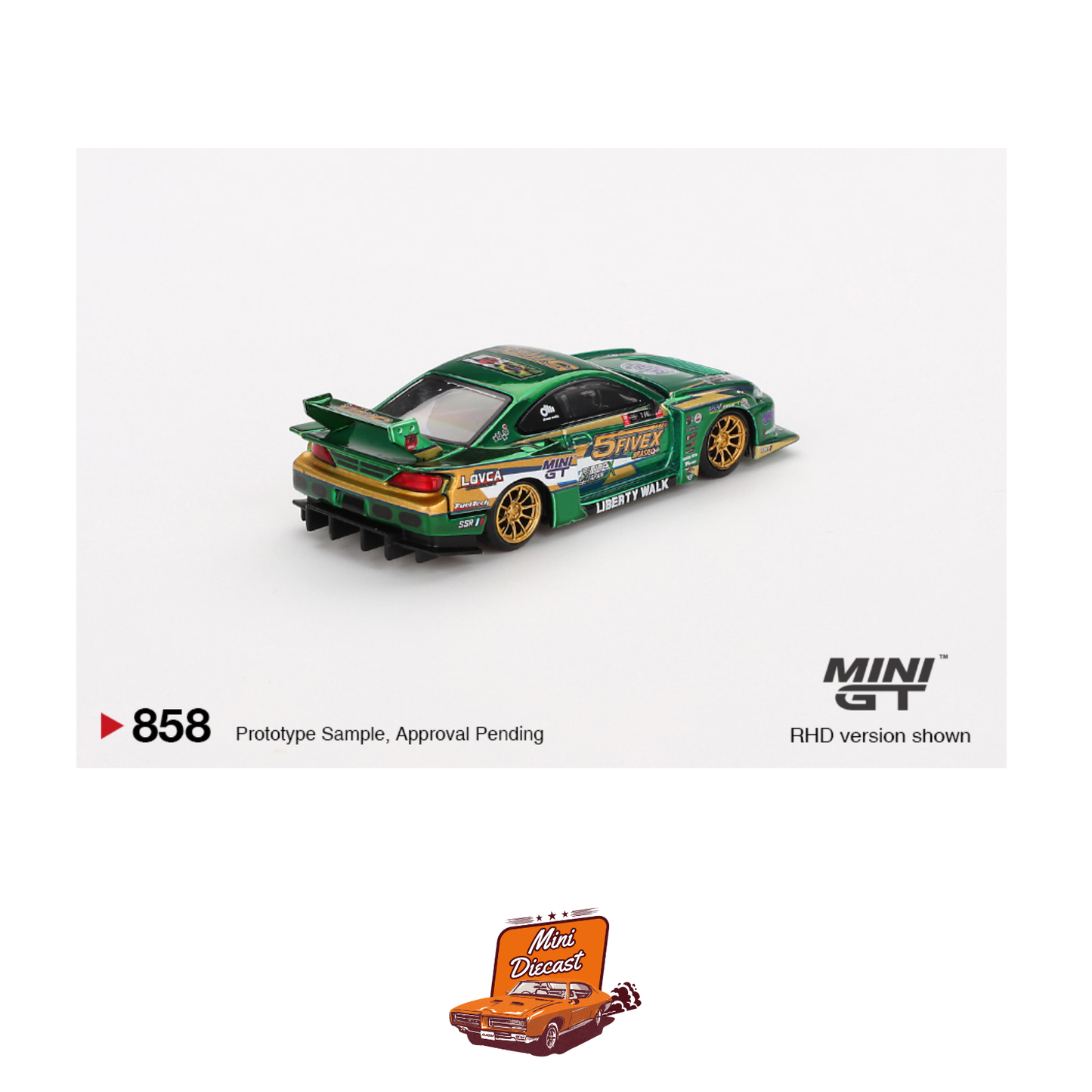Mini GT #858 Nissan Silvia (S15) LB-Super Silhouette – LBWK 2024 Fausto Racing (Blister Pack)