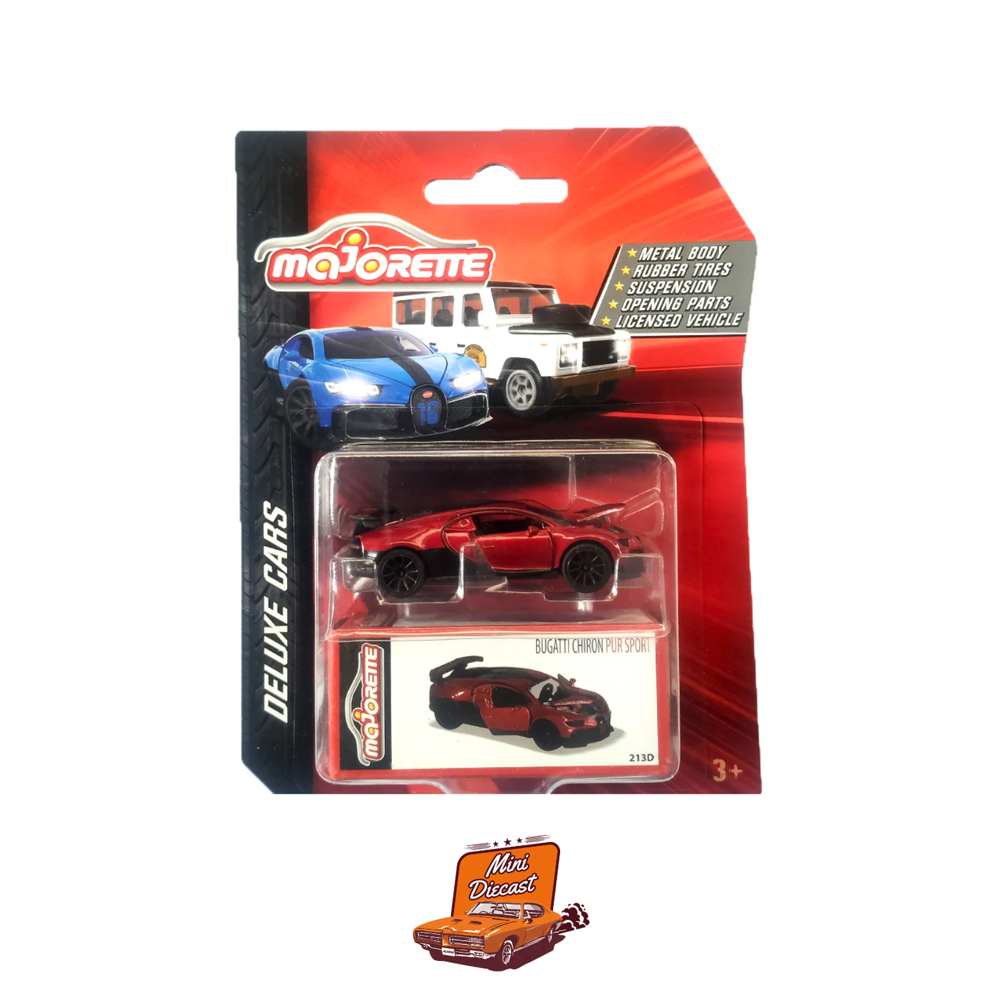 Majorette Deluxe Cars – Bugatti Chiron Pur Sport (Red)