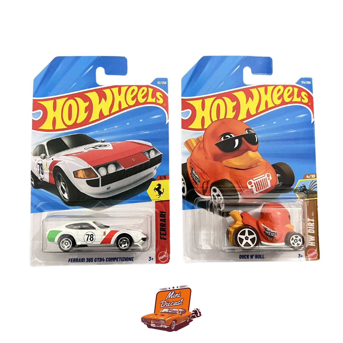Hot Wheels Mainline (Set of 2) – Ferrari 365 GTB4 Competizione / Duck N' Roll