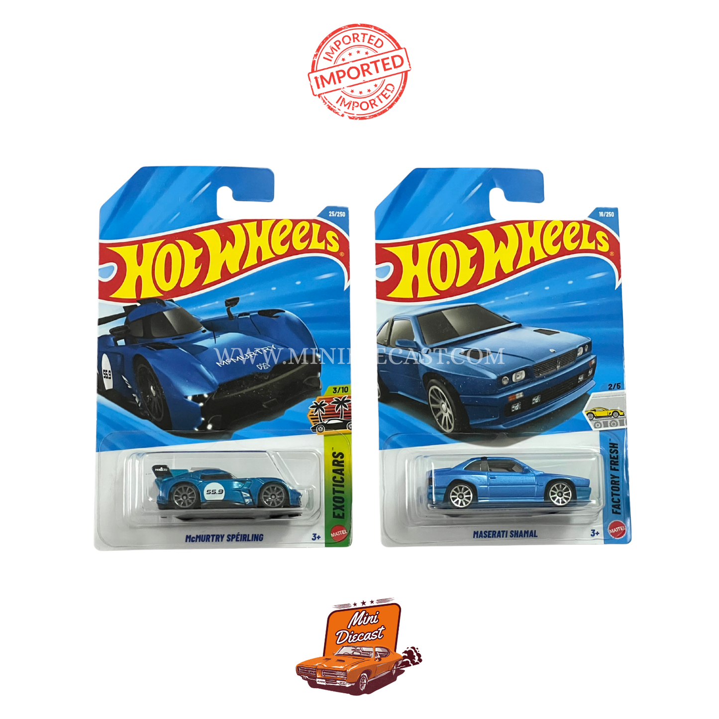 Hot Wheels Mainline (Set of 2) – McMurtry Spéirling / Maserati Shamal (Imported)