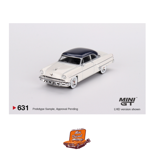 Mini GT #631 Lincoln Capri 1954 Arctic White / Atlantic Blue - MiJo Exclusives (Blister Pack) (Imported)
