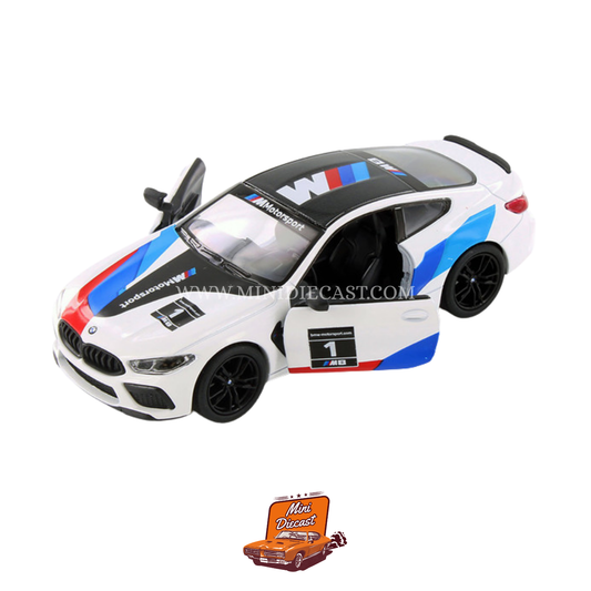 Kinsmart BMW M8 Competition Coupe (Livery Edition) – 1:38 Scale White