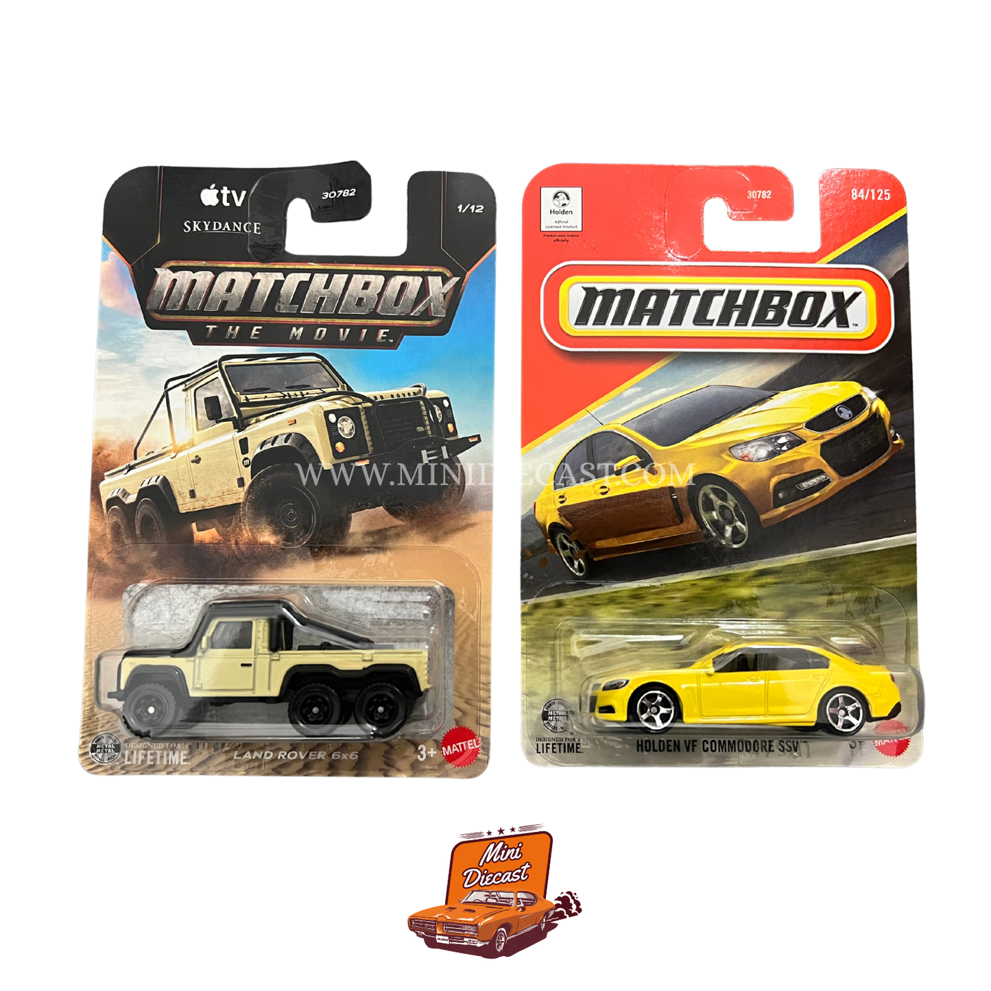 Matchbox (Set of 2) – Land Rover 6x6 / Holden VF Commodore SSV