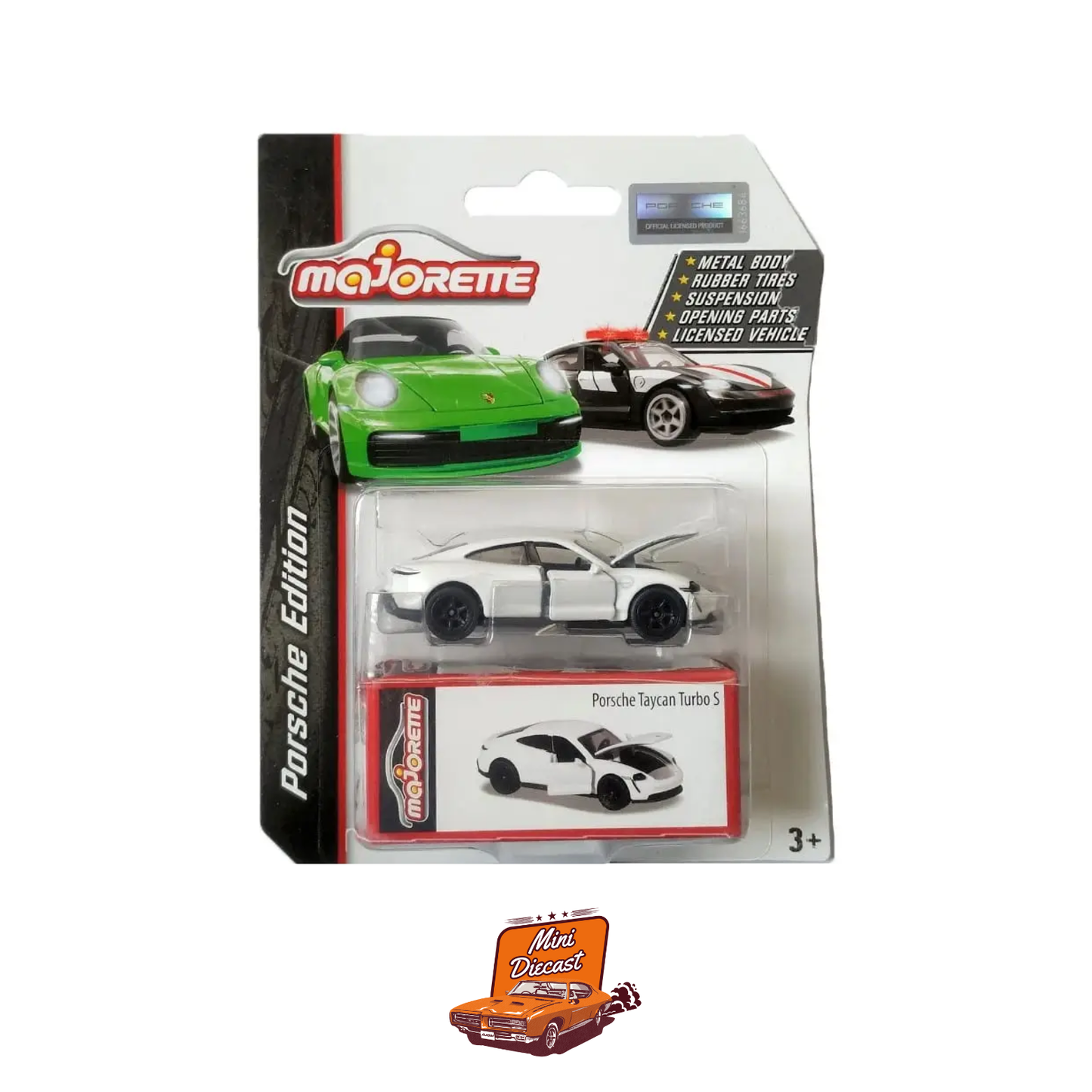Majorette Porsche Deluxe Edition – Porsche Taycan Turbo (White)