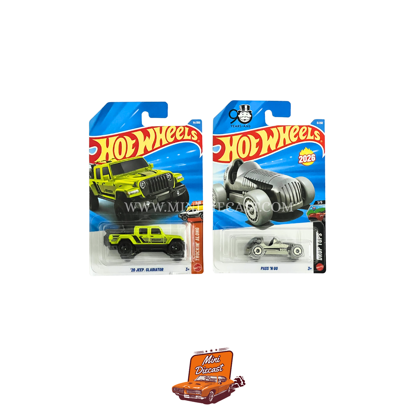 Hot Wheels Mainline (Set of 2) – 2020 Jeep Gladiator / Pass ’N Go