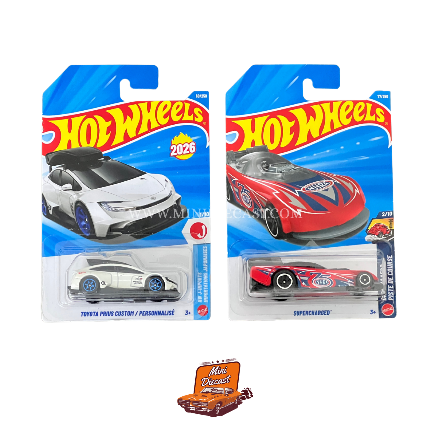 Hot Wheels Mainline (Set of 2) – Toyota Prius Custom / Supercharged