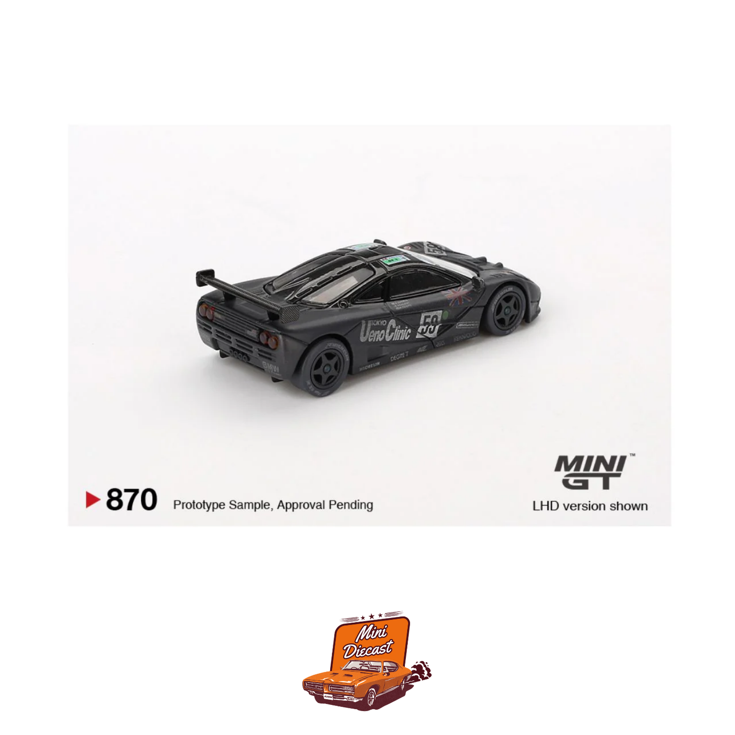 Mini GT #870 McLaren F1 GTR #59 – 1995 Le Mans 24 Hour Winner Post-Race Weathered (Blister Pack)