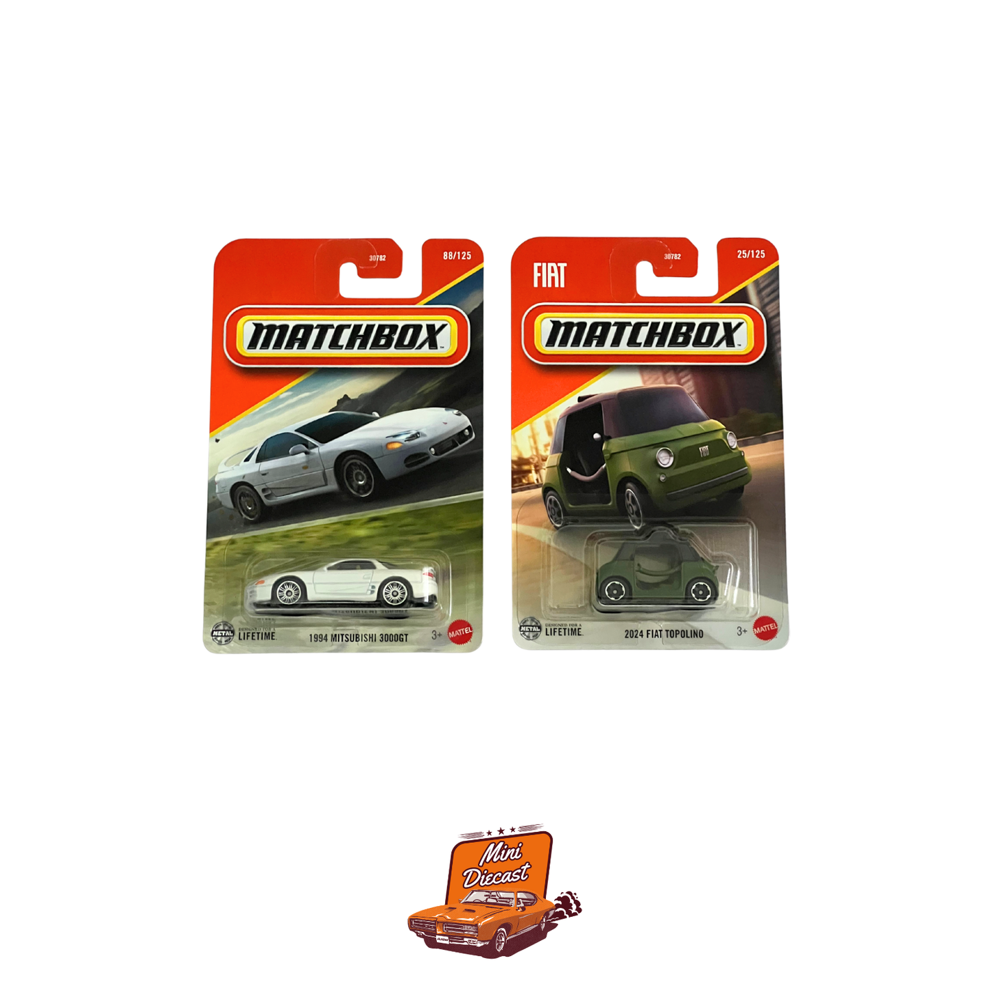 Matchbox (Set of 2) – 1994 Mitsubishi 3000GT / 2024 Fiat Topolino