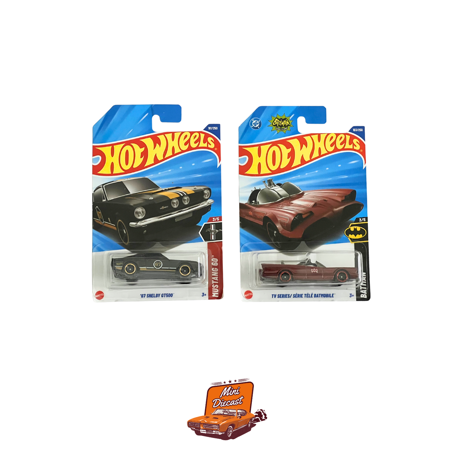 Hot Wheels Mainline (Set of 2) – ’67 Shelby GT500 / Batman TV Series Batmobile