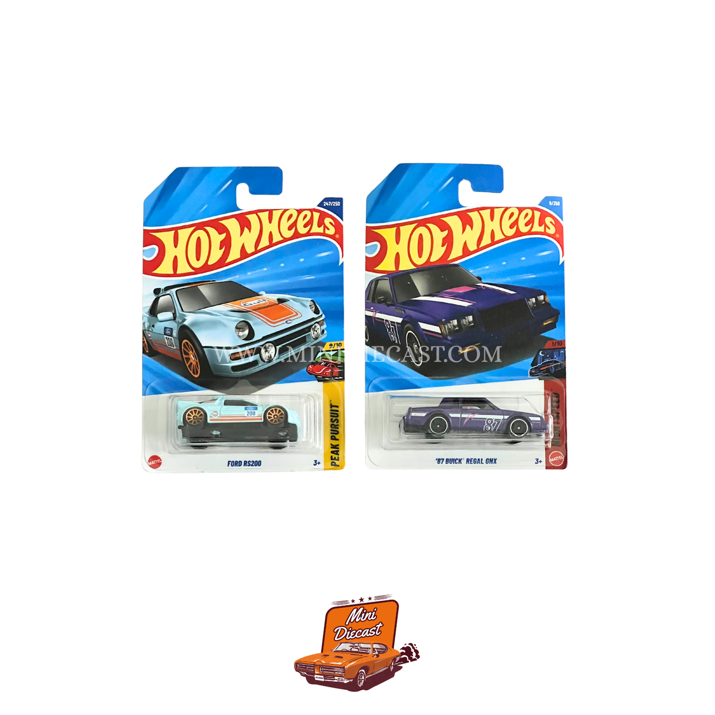 Hot Wheels Mainline (Set of 2) – Ford RS200 / ’87 Buick Regal GNX (Treasure Hunt)