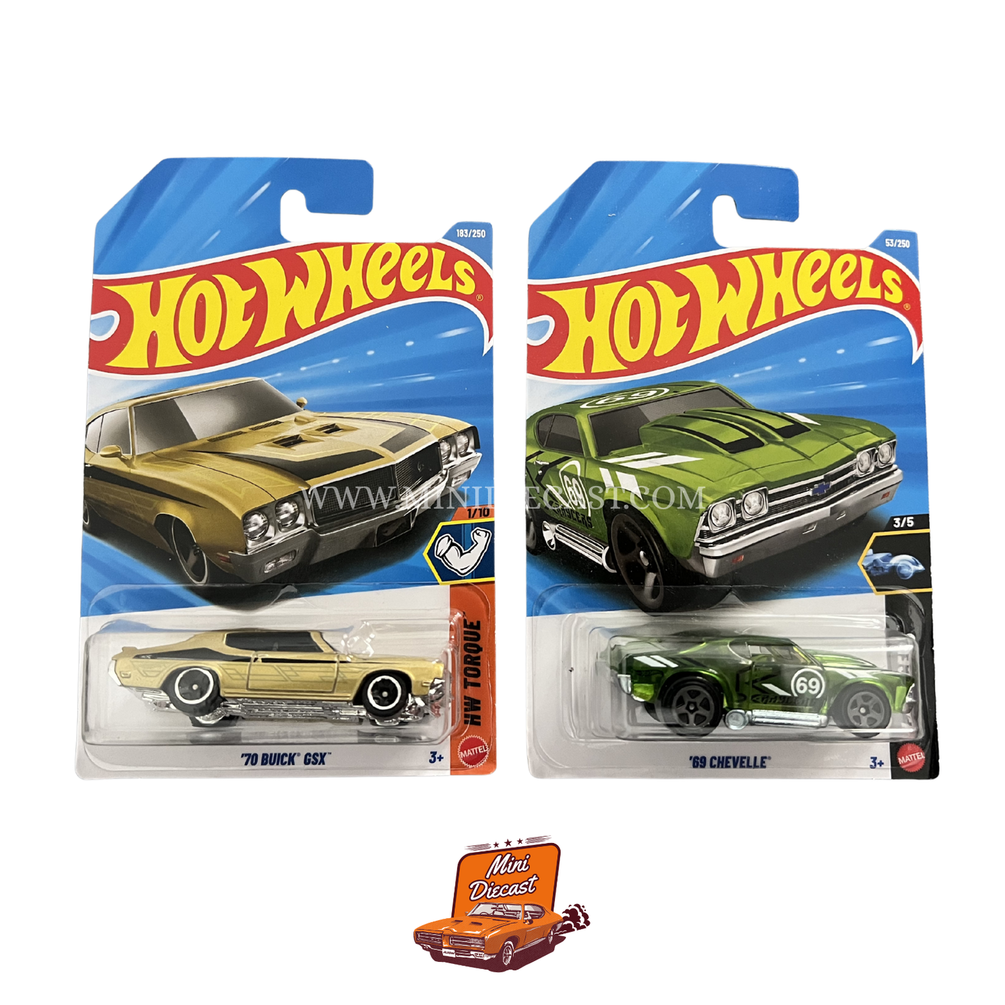 Hot Wheels Mainline (Set of 2) – ’70 Buick GSX / ’69 Chevelle