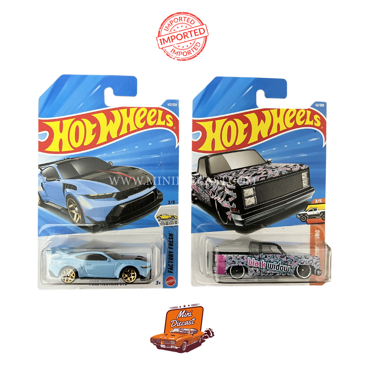 Hot Wheels Mainline (Set of 2) – Ford Mustang GTD / ’83 Chevy Silverado (Imported)