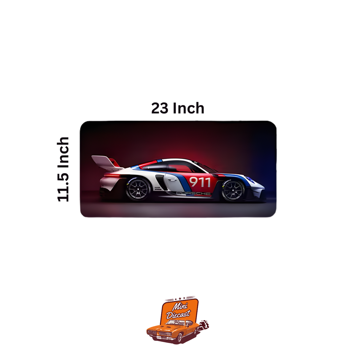 Car Design Printed Mat – Red & Black Gradient Theme