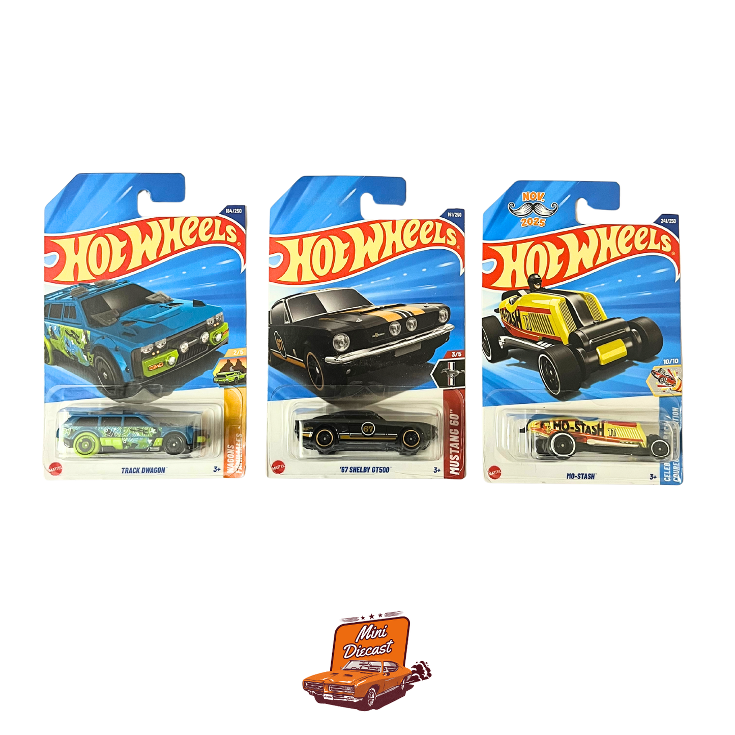Hot Wheels Mainline (Set of 3) – Track Dwagon / ’67 Shelby GT500 / Mo’Stash