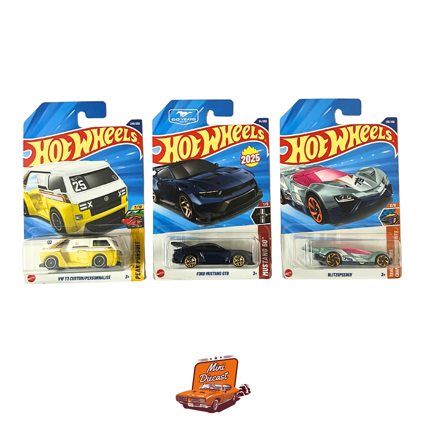 Hot Wheels Mainline (Set of 3) – VW T3 Custom / Ford Mustang GTD / Blitzspeeder