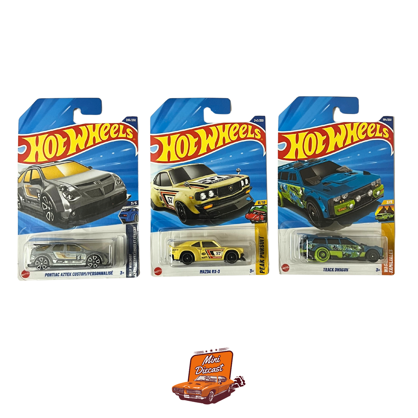 Hot Wheels Mainline (Set of 3) – Pontiac Aztek Custom / Mazda RX-3 / Track Dwagon