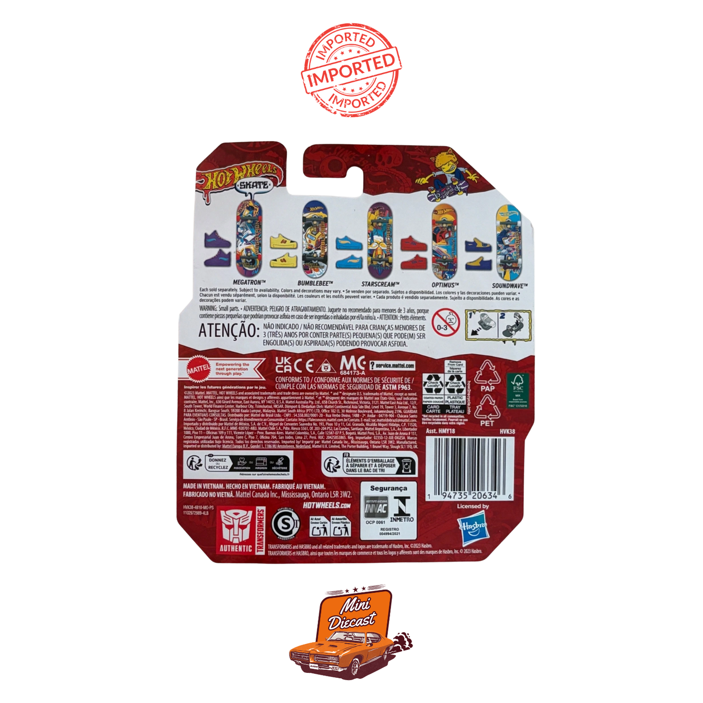 Hot Wheels Skate Transformers Bumblebee – Exclusive Edition Imported