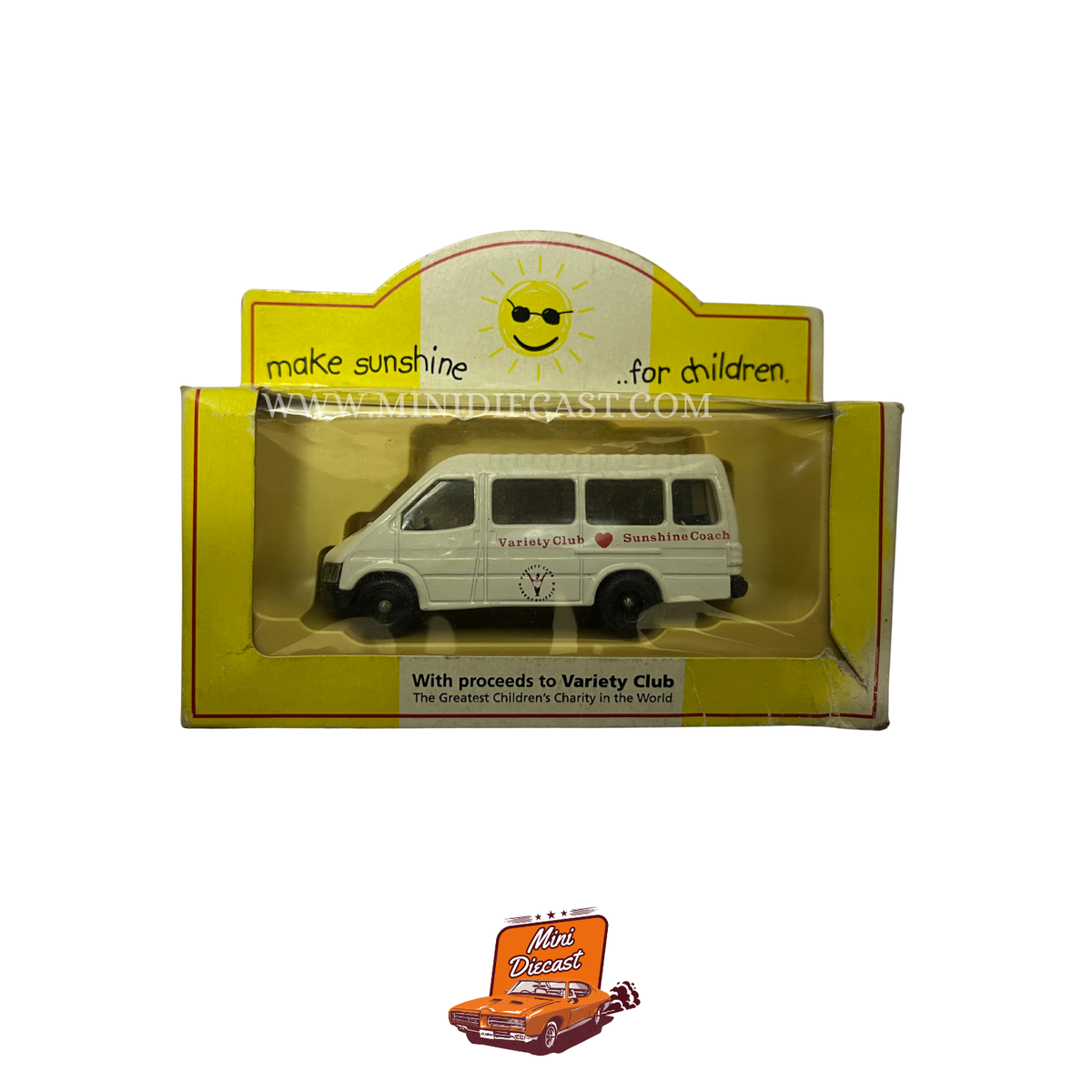Lledo Days Gone Vintage Models 1991 Ford Transit Minibus Variety Club of Great Britain – vintage Lledo Days Gone diecast model, SKU LDGB6-62; box condition Mild Damage