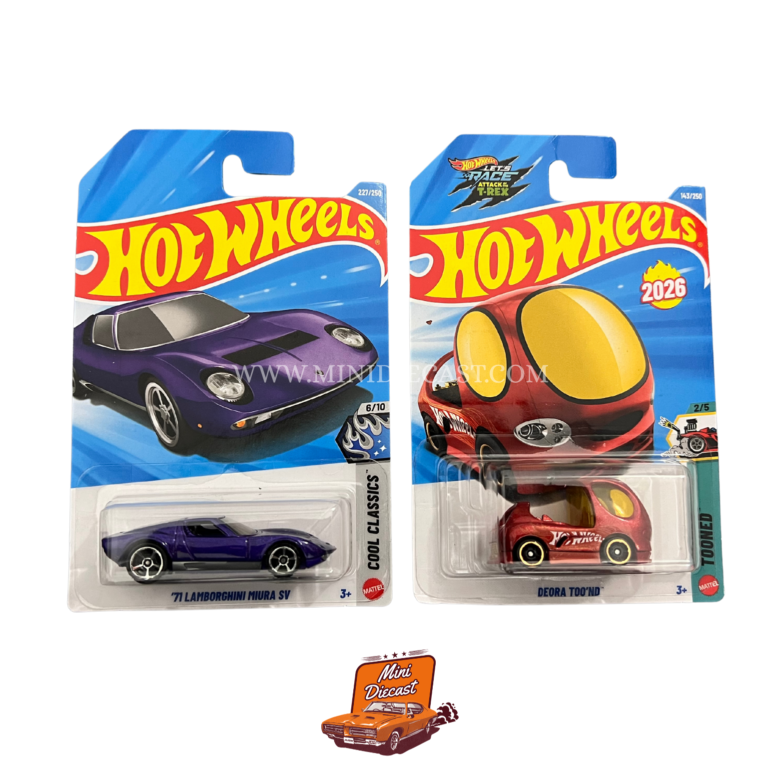 Hot Wheels Mainline (Set of 2) – '71 Lamborghini Miura SV / Deora