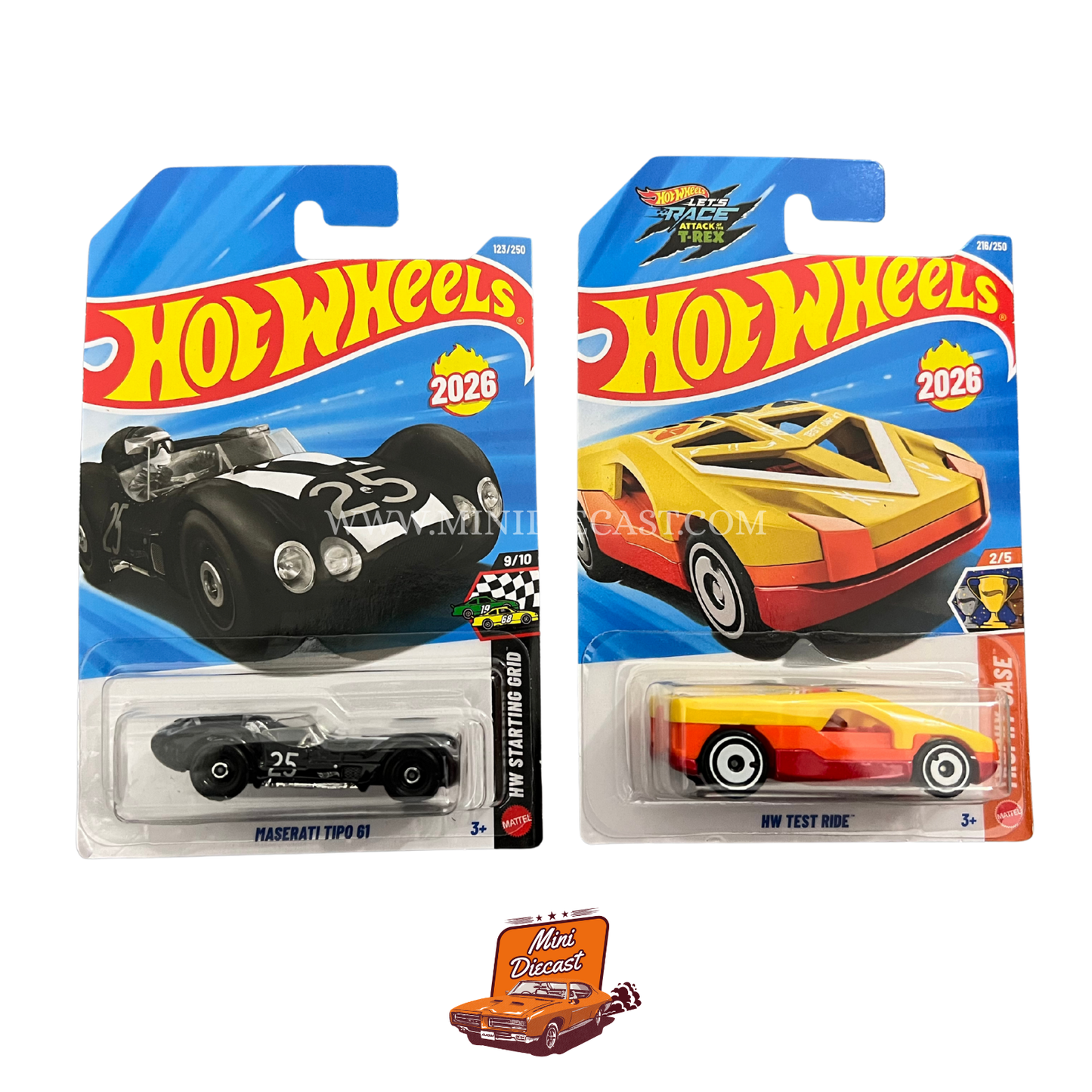 Hot Wheels Mainline (Set of 2) – Maserati Tipo 61 / HW Test Ride