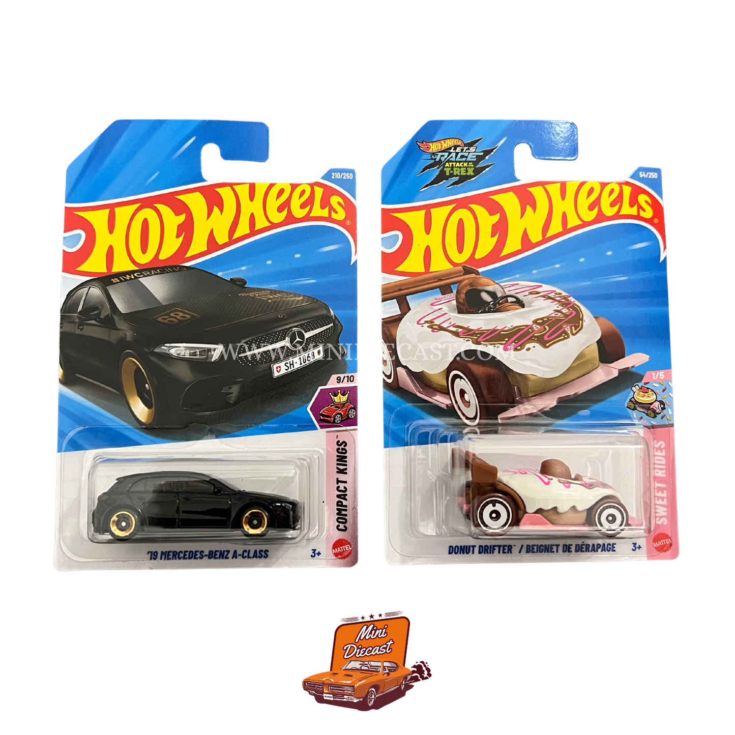 Hot Wheels Mainline (Set of 2) – '19 Mercedes-Benz A-Class / Donut Drifter