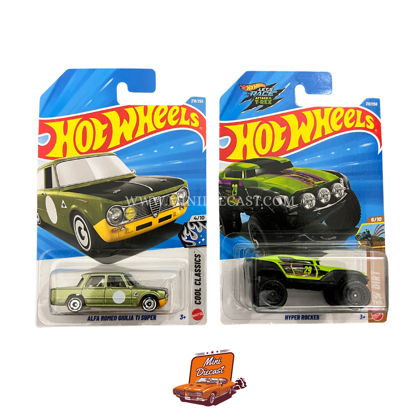 Hot Wheels Mainline (Set of 2) – Alfa Romeo Giulia TI Super / Hyper Rocker