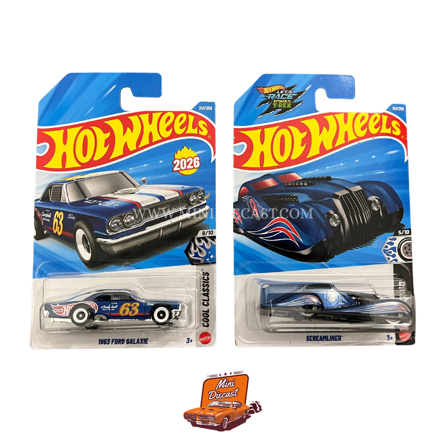 Hot Wheels Mainline (Set of 2) – 1963 Ford Galaxie / Screamliner
