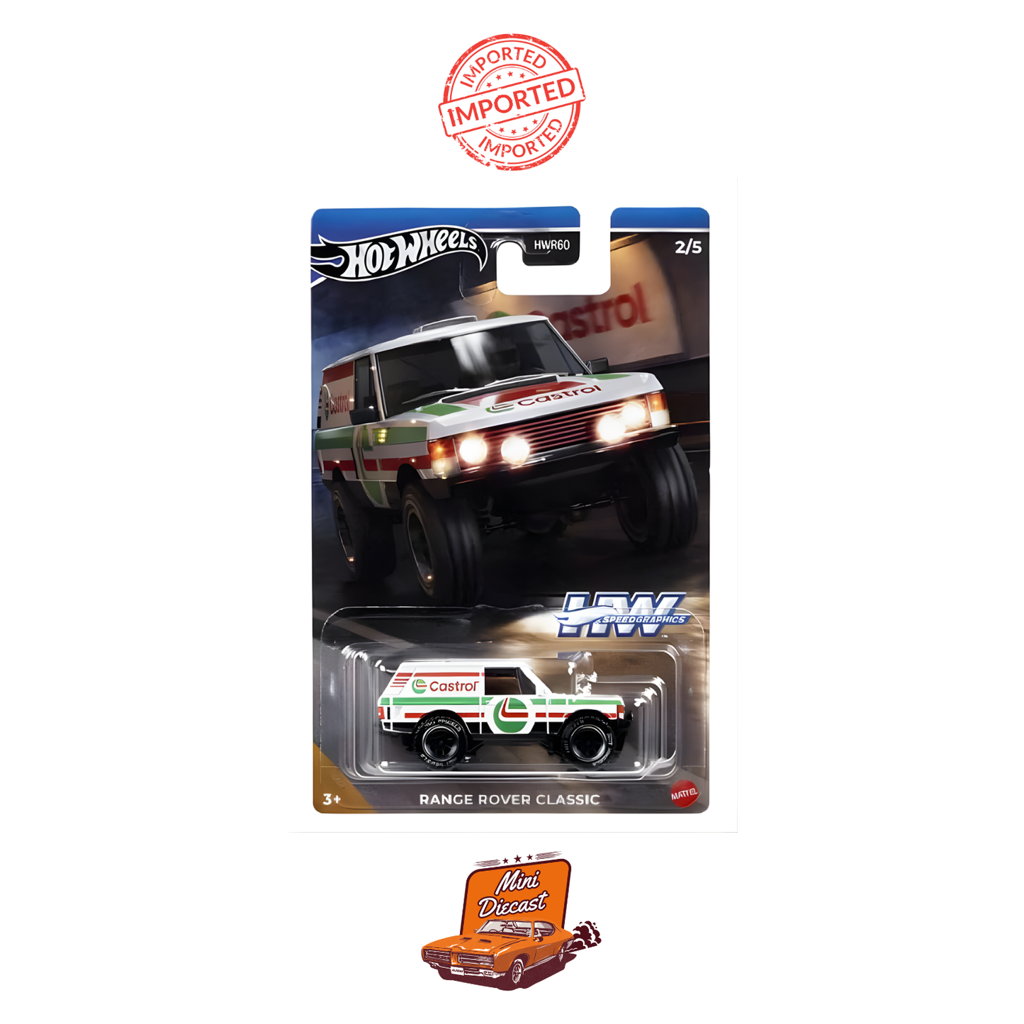 Hot Wheels Silver Series Range Rover Classic Castrol (Mild Blister Crack / Imported) with Protector Case