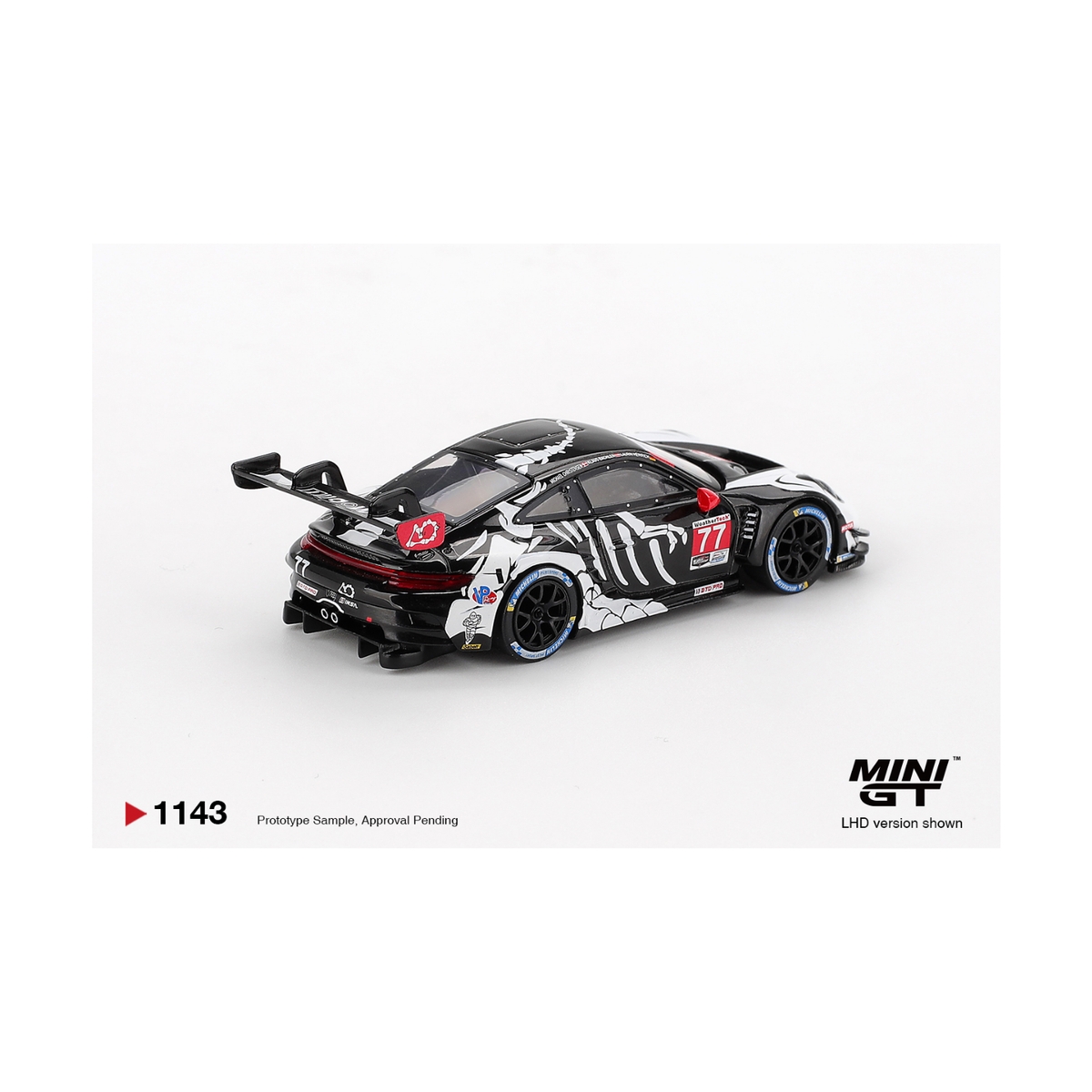 Mini GT #1143 Porsche 911 GT3 R #77 AO Racing 2025 IMSA Petit Le Mans