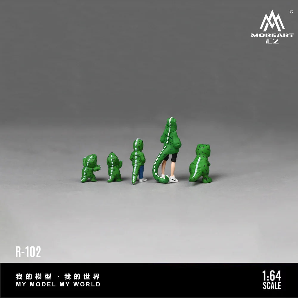 MoreArt Green Dinosaur Figure Family Set Realistic Resin Model (MO223102)