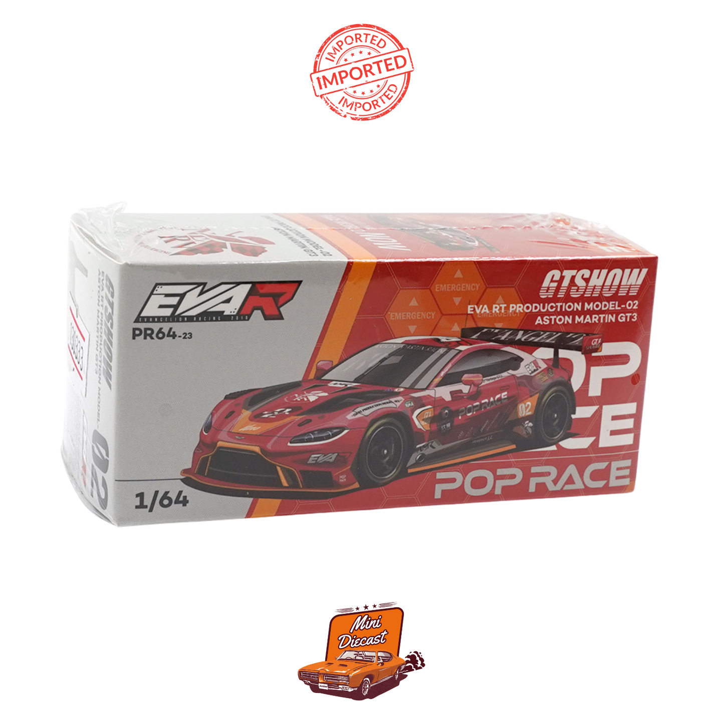 Pop Race 1:64 EVA RT Production Model-02 Aston Martin GT3 (Unsealed – Seal Broken in Transit, Never Opened / Imported)