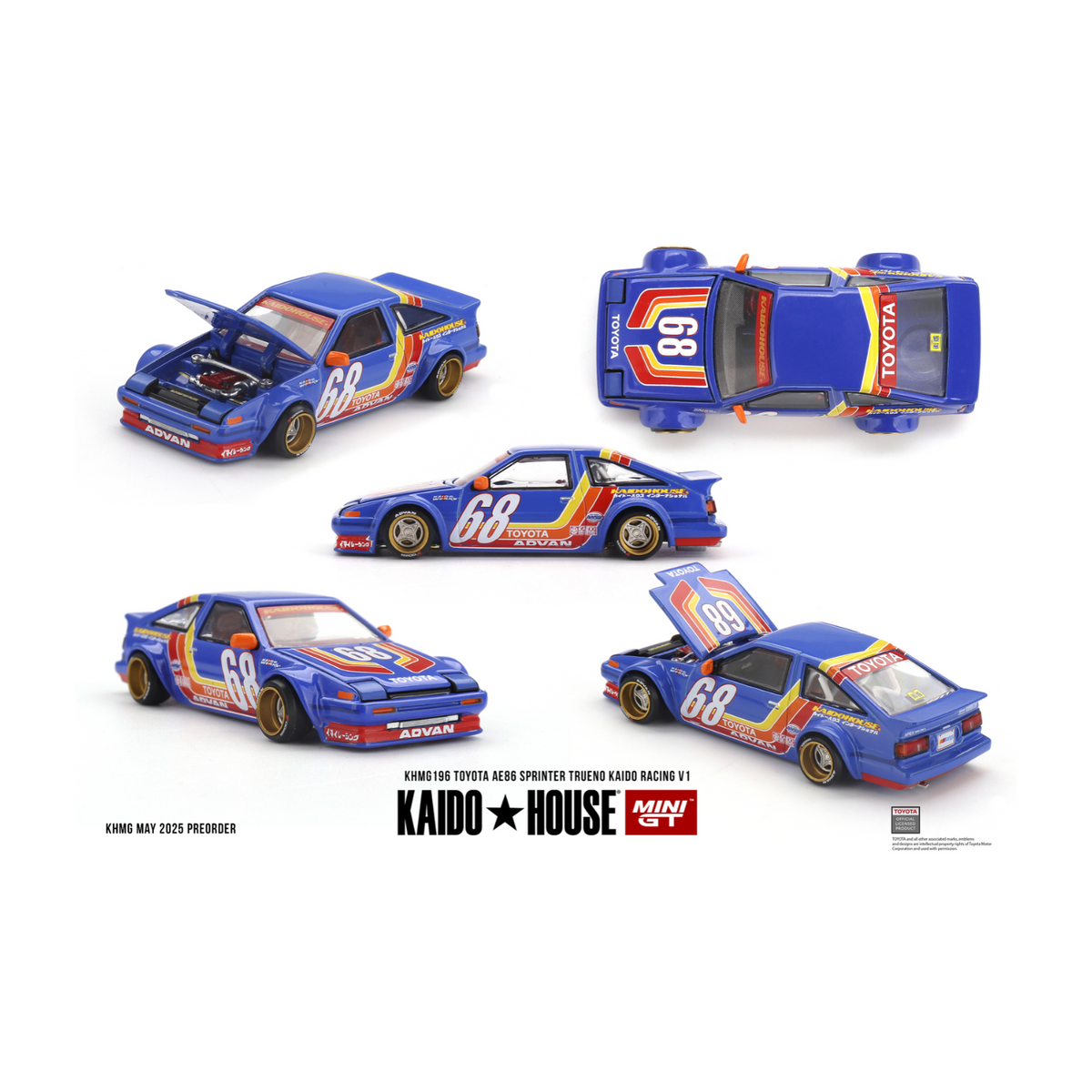 Mini GT Kaido House #196 Toyota AE86 Sprinter Trueno Kaido Racing V1