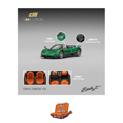 CM Model Pagani Zonda F Metallic (Emerald Green) (CM64-ZondaF-03)