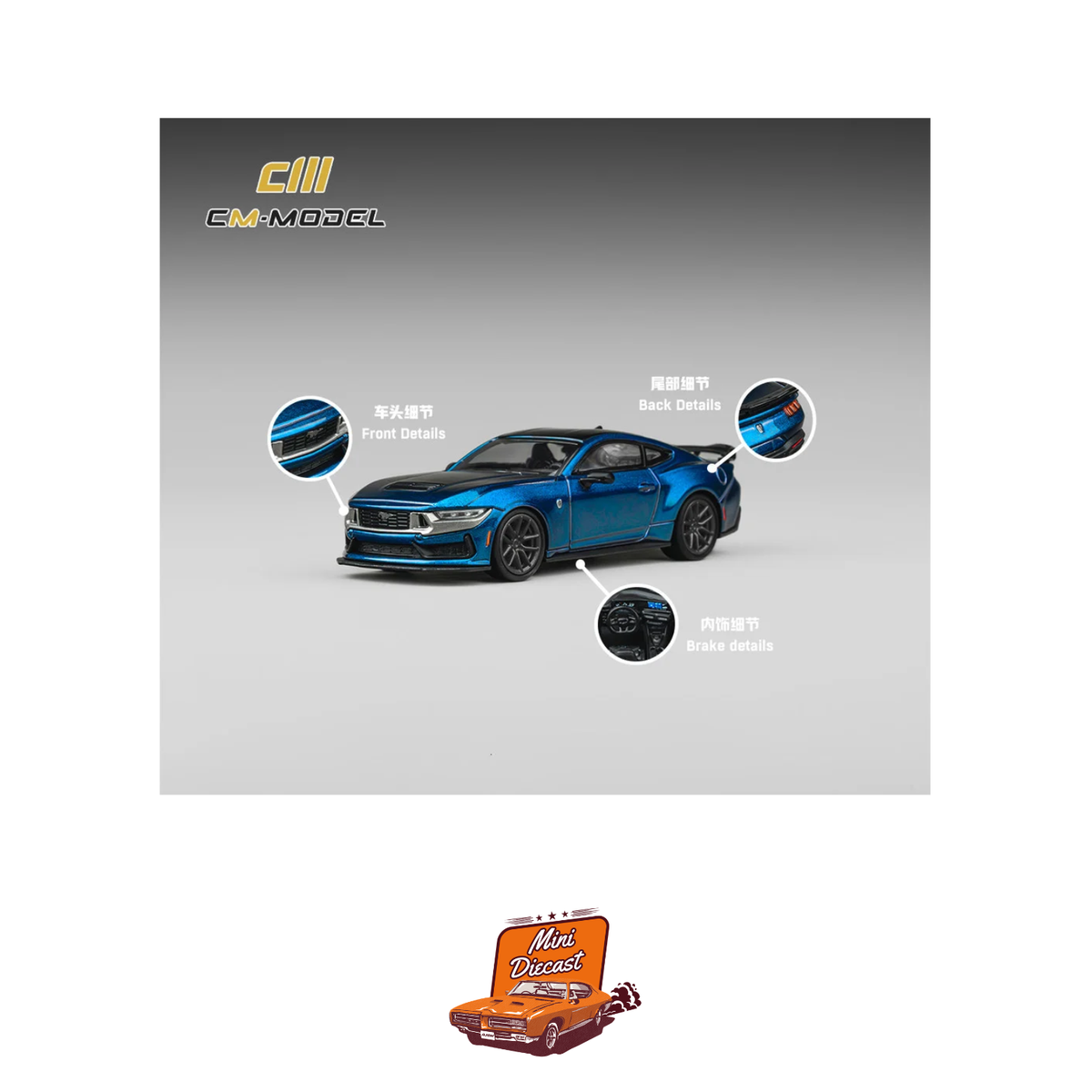 CM Model Ford Mustang Dark Horse Blue Ember Metallic (CM64-DarkHorse-01)