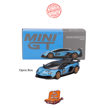 Mini GT #784 Lamborghini Aventador SVJ 63 (Blu Aegir) (Open Box)