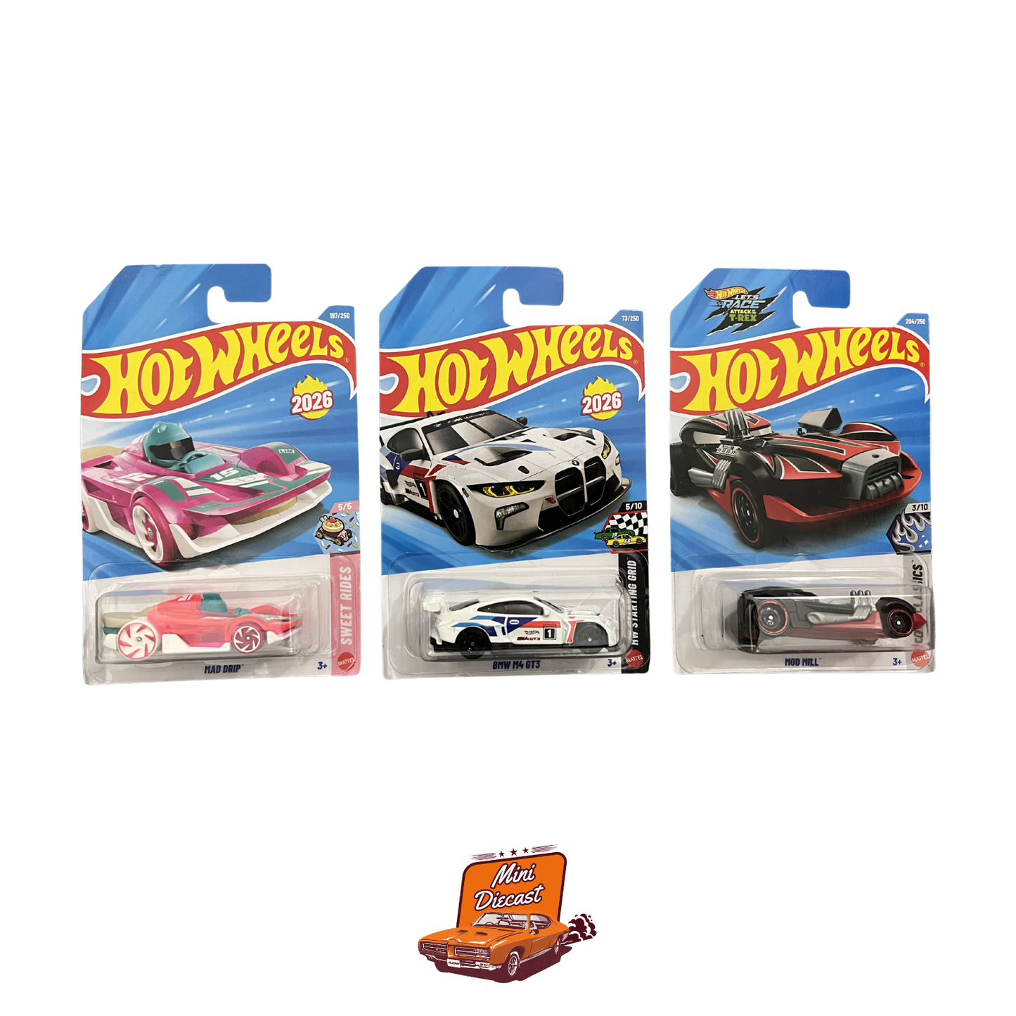 Hot Wheels Mainline (Set of 3) – Mad Drip / BMW M4 GT3 / Mod Mill