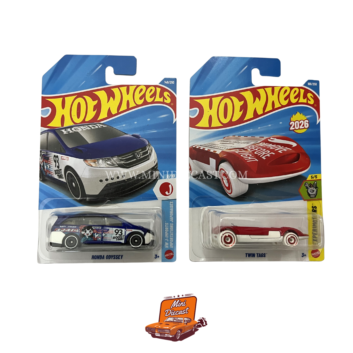 Hot Wheels Mainline (Set of 2) – Honda Odyssey / Twin Tags