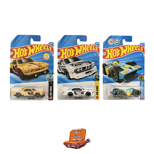 Hot Wheels Mainline (Set of 3) – Vairstrike / BMW 635 CSi / Flippin Fast