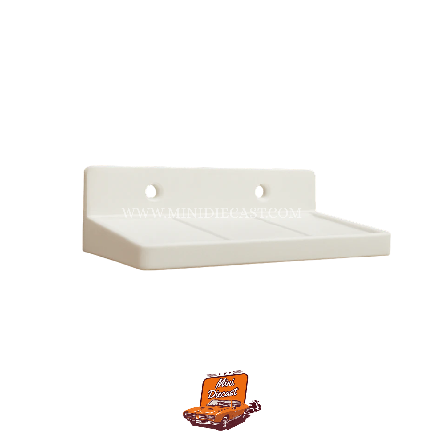 1:64 Diecast Car Wall Mounted Display Stand 3D Printed - Single - White