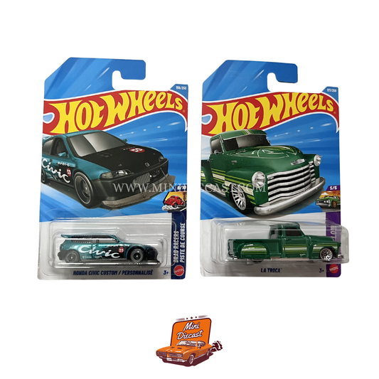 Hot Wheels Mainline (Set of 2) – Honda Civic Custom / La Troca