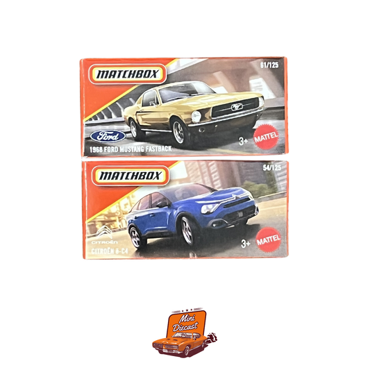Matchbox (Set of 2) – 1968 Ford Mustang Fastback / Citroën ë-C4