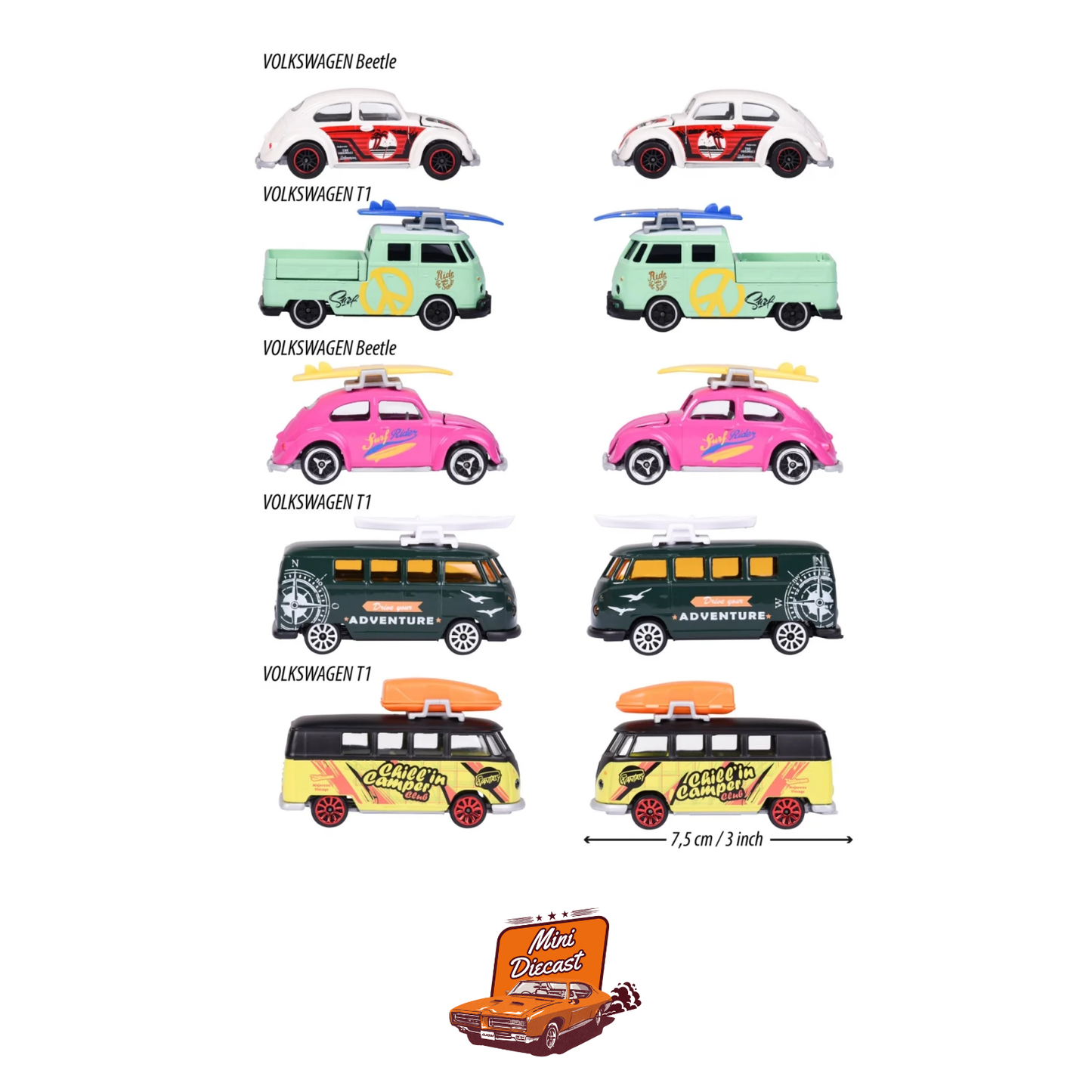 Majorette Volkswagen The Originals – 5 Cars Gift Pack